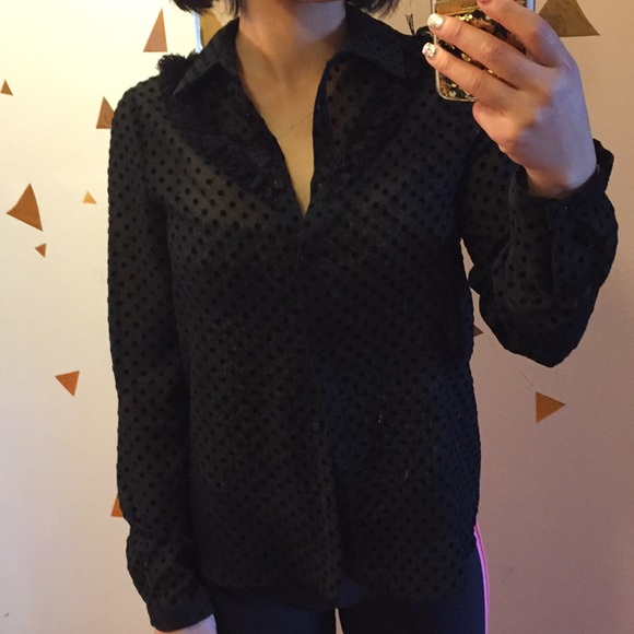 Zara Polka for black blouse. Xs - Picture 3 of 8